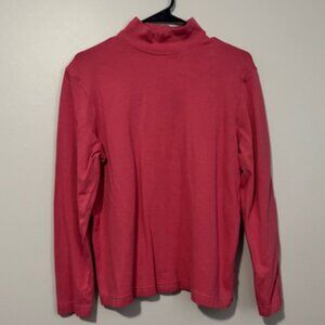 USED Womans Croft & Barrow Stretch Long Sleeve Turtle Neck Shirt Color Pink Sz M